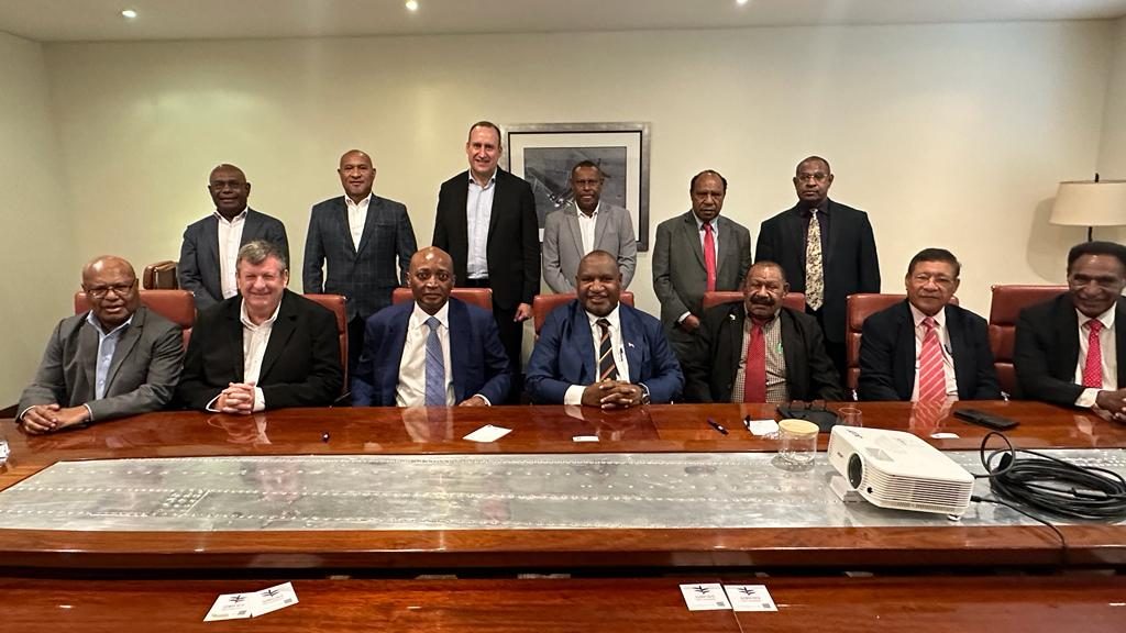 The state negotiating team and Prime Minister James Marape met with Harmony Chairman Dr. Patrice Motsepe and CEO Peter Steenkamp.